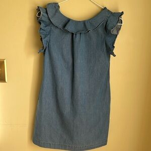 Crew cuts 10 light denim dress with back detail, pockets and flounce sleeve Nice